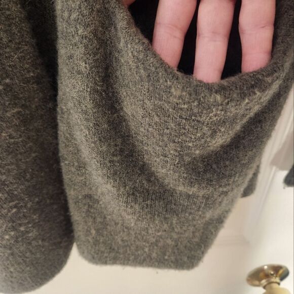 MADEWELL Kent M Sage Green WOOL ALPACA Blend Soft Pockets Women Open Cardigan - Picture 6 of 8